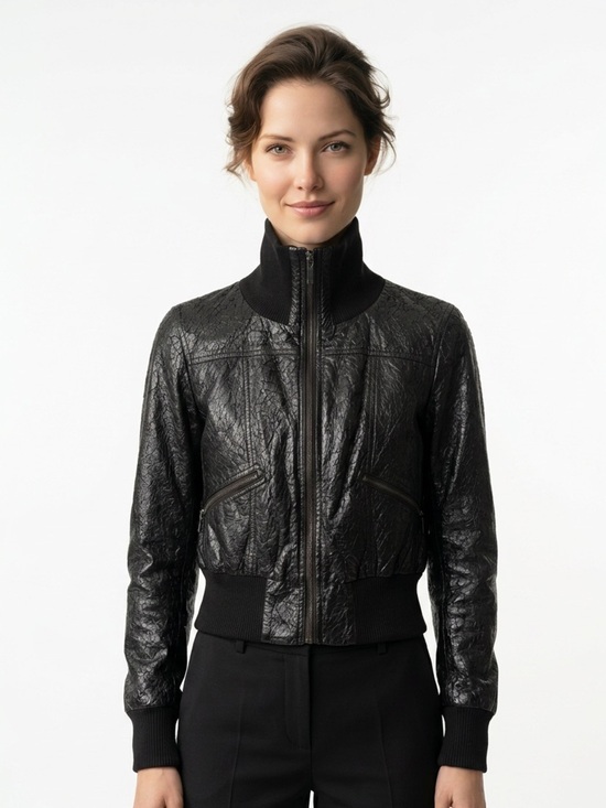Via Spiga Jackets & Blazers - Via Spiga vegan cracked leather bomber jacket